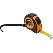 Valjani jekleni merilni trak 5 m x 19 mm, avtomatsko zaklepanje, dva gumba za zaustavitev 67-222