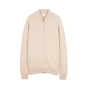 GOBI Cashmere Pletena jopa Mens Essential Full-Zip Cashmere Cardigan bež