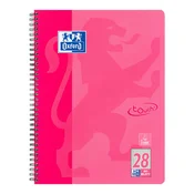 Oxford Touch blok s spiralo A4+, 80 listni, črte, roza