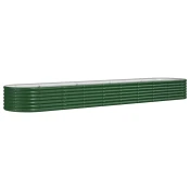 Povišena vrtna gredica od pocincanog celika 368 x 80 x 36 cm zelena