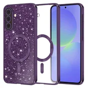 TPU gel ovitek Techsuit Luxury Glitter MagSafe za Samsung Galaxy A36/A56 - deep purple
