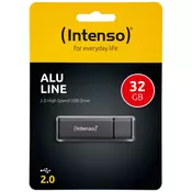 Intenso USB flash drive 32GB Hi-Speed USB 2.0, ALU Line - USB2.0-32GB/Alu-a