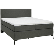 Hom`in POSTELJA BOXSPRING 120 cm x 200 cm , tekstil antracit, črna