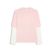 Bershka Majica roza / staro roza / bela