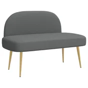 Vidaxl Oblazinjena klop z naslonom Temno siva 110 x 60 x 76 cm