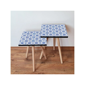 Hanah Home Sklapajuci Stocic 2 Komada 2SHP37 - Navy Plavo