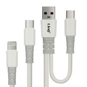 LINQ 4 v 1 napajalni kabel 60 W, dvojni vhod USB/USB-C na dvojni izhod USB-C/Lightning LinQ - crn, (20649941)