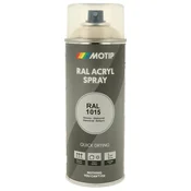 Industrijski akrilni lak sprej RAL HG 400ml Motip - RAL 1015 svetla slonokoščena