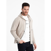 OMBRE Moška majica s kapuco BASIC svetlo bež MDN125412 S