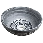 PRIORI pultni keramični umivalnik O 41 cm, moder z vzorcem - Modra - 41x15 cm - Sapho - PRIORI - 24 - Keramika - Krog - 410 - 150 - 410 - 14