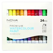 Rayher. NOVA akvarelne barve 24x12 ml + 3 čopič
