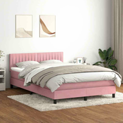 vidaXL vidaXL Box Spring postelja z vzmetnico Roza 160x220 cm Velvet, (21790836)