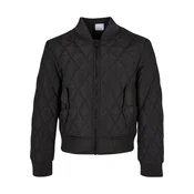 Girls Diamond Quilt Nylon Jacket Black