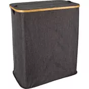 Ostatní Koš za perilo KO-170495180 z bambusovim robom 54 x 33 x 60 cm temno siva