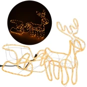 Springos božične lučke Jelenček s sanmi 192 LED (130x50cm), toplo bela