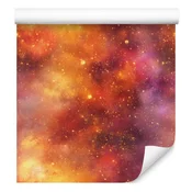 Akvarelna tapeta Galaxy rdeča, breskev in roza 50x1000 cm