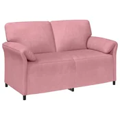 Vidaxl Kavč za 2 osebi Roza 158 x 83 x 95 cm Žamet
