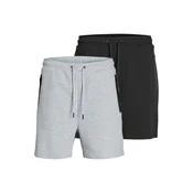 JACK & JONES Hlače JPSTGORDON FUSION siva melange / crna