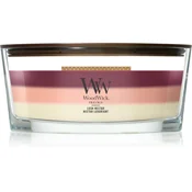 Woodwick Trilogy Lush Nectar dišeča sveča z lesenim stenjem 453.6 g