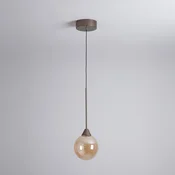 Searchlight LED-visoka svetilka OPUS Lux, 1-žarnica, bronasta, jantarno steklo, CCT - Dnevna soba/jedilnica - bronasta, jantarna