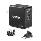 Unitek UNITEK P1117B univerzalni polnilnik, 2xUSB-C PD, 1xUSB-A, 65W, črn