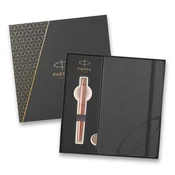 Parker Jotter XL Monochrome Pink Gold PGT pisalo, darilna škatla z beležko
