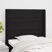 Vidaxl vidaXL Vzglavnik s krilci, črne barve, 103x16x118/128 cm, blago