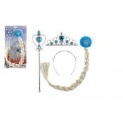 Teddies Lepotni set plastična krona, žezlo, coprnica Ledena princesa na kartici