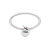 TOMMY HILFIGER Zapestnica TOGGLE HEART srebrna