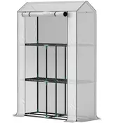 Homestar Toplarna z policami in zvijalnimi vrati 100x40x150 cm Bela