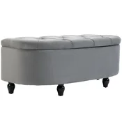 HOMCOM HOMCOM sedežna klop poliester, kavčuk les 120Š x 46G x 42V cm Temno siv, (5000242502)