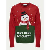 Only & Sons Pulover Xmas 22031170 Rdeča Regular Fit
