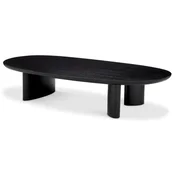 Casa Padrino luxury coffee table black 168.5 x 86.5 x H. 35.5 cm - Oval solid wood living room table - Living room furniture - Luxury furniture - Luxury furnishings