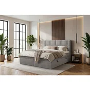 Boxxx POSTELJA Z VZMETNICO 160 cm x 200 cm , tekstil rjavosiva