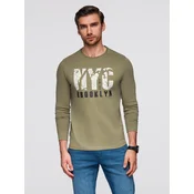 Ombre Mens urban print longsleeve - olive