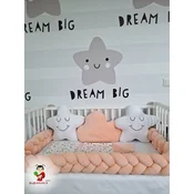 Bubamara037 Set za krevetac sa ogradicom od pletenica, 120x60cm, Kajsija