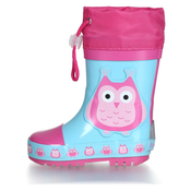 PLAYSHOES Gumene cizme Eule, plava / svijetloroza / tamno roza