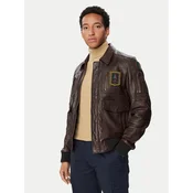 Aeronautica Militare Usnjena jakna 262PN0846U100839 Temno bež Regular Fit