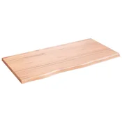Vidaxl Stenska polica svetlo rjava 80x40x2 cm trdna hrastovina