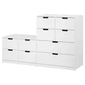 NORDLI Komoda s 10 fioka, bela, 160x99 cm