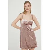 Obleka Superdry roza barva