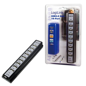 LogiLink USB UA0096 2.0 Hub 10-Port with Power Supply Black
