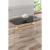 Hanah Home trpezarijski sto Esla, 160 × 90 cm, ploca u dekoru Sonata, zlatne noge
