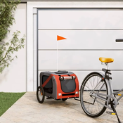 Prikolica za bicikl za pse narančasto-crna od tkanine i željeza
