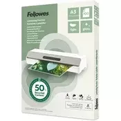 Laminacijska folija za vruće laminiranje, 80 mikrona, A3, sjajna, 100 listova, FELLOWES Light 100142988