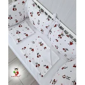 Bubamara037 Set za krevetac sa ogradicom od jastuka, bez lastiša, Beli