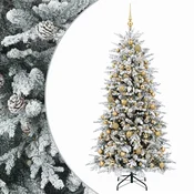 Vidaxl Umetna božična jelka z bučko 240 cm 300 LED Toplo bela