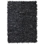vidaXL Čupavi tepih od prave kože 160x230 cm sivi