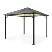 Blumfeldt Pantheon Solid Sky Ambient Solar, paviljon s sivo streho, 3 x 3 m, polikarbonat, aluminij (HMD1-PSSAmSolar3x3)