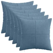 vidaXL Prevleka za blazino 6 pcs ALMELO Modra 50 x 50 cm korduroy